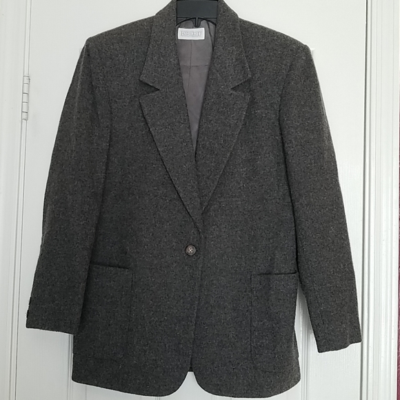 Lands' End Jackets & Blazers - Land's End Wool Charcoal Grey Wool Blazer  6